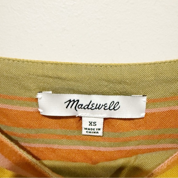 MADEWELL Striped Butterfly Top Multi Color Boho Cotton Lightweight Size XS - Picture 8 of 11